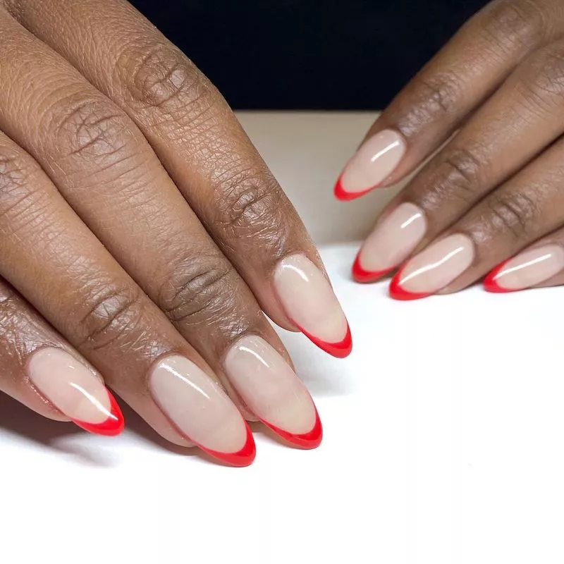 Valentine's Day Nail Designs Red French