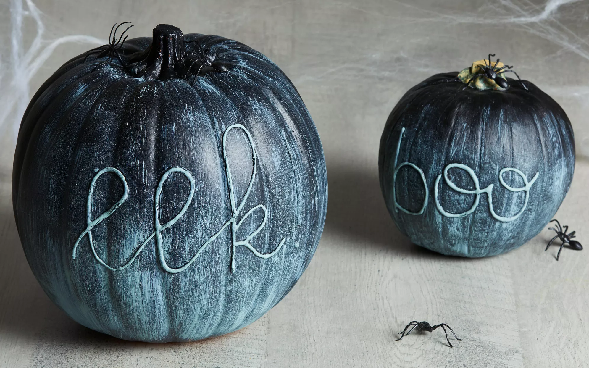 blue ombre pumpkins