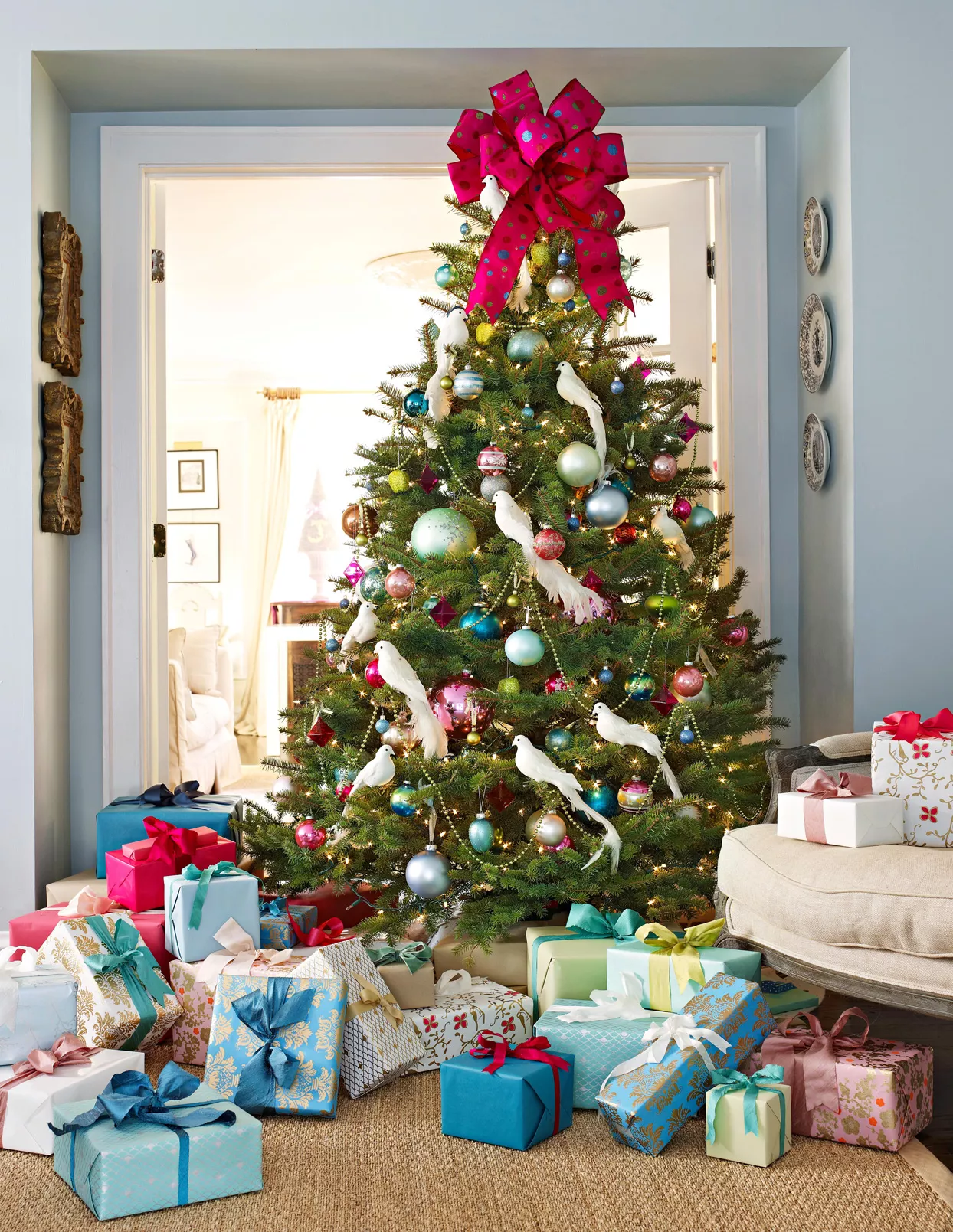 christmas tree with doves