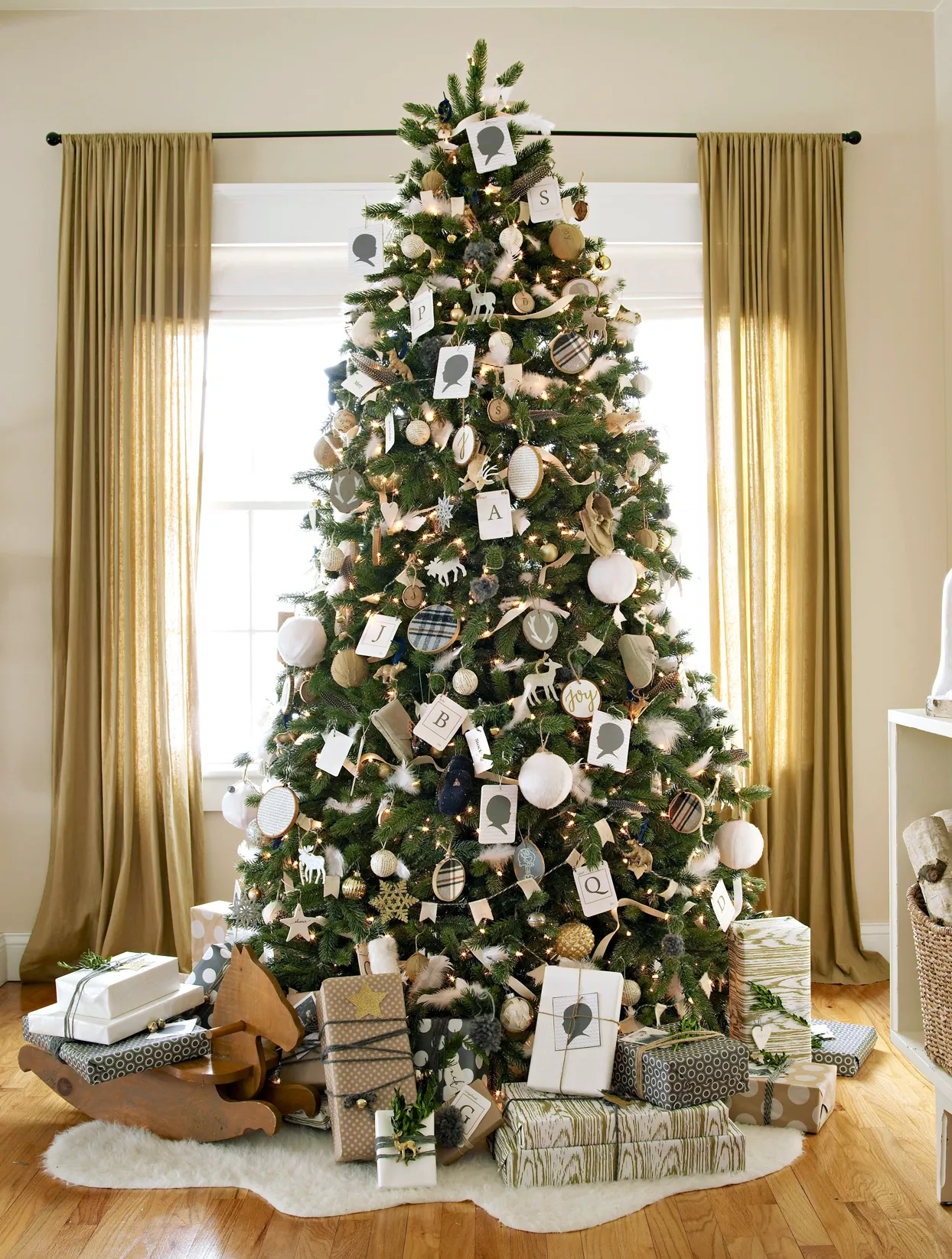 Christmas tree with handmade ornaments