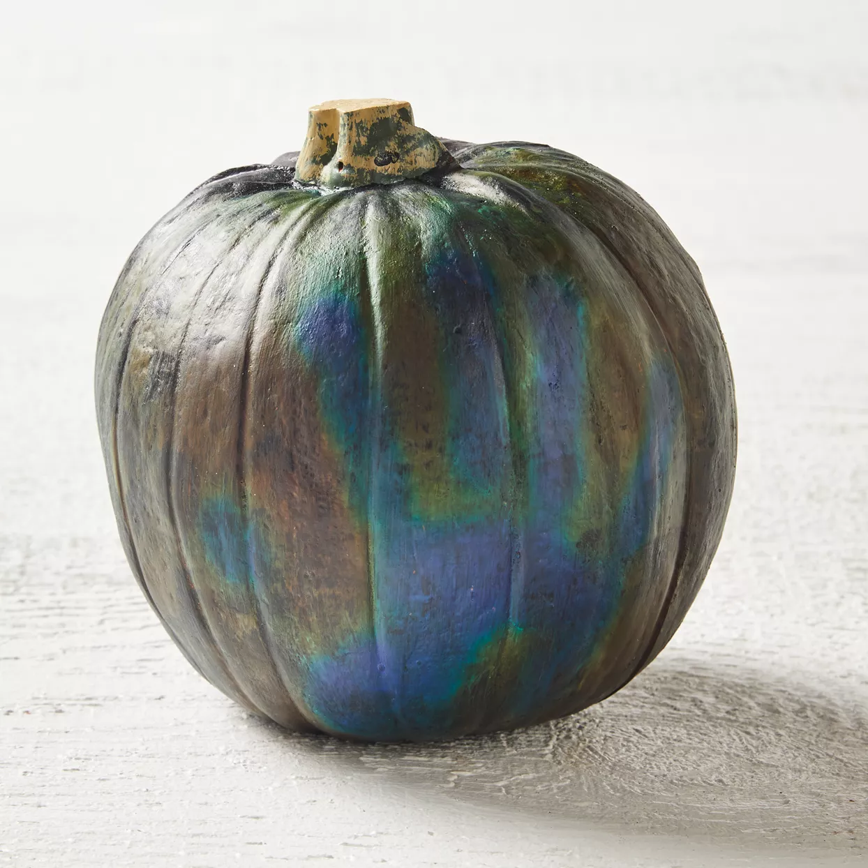painted pumpkin blue accents