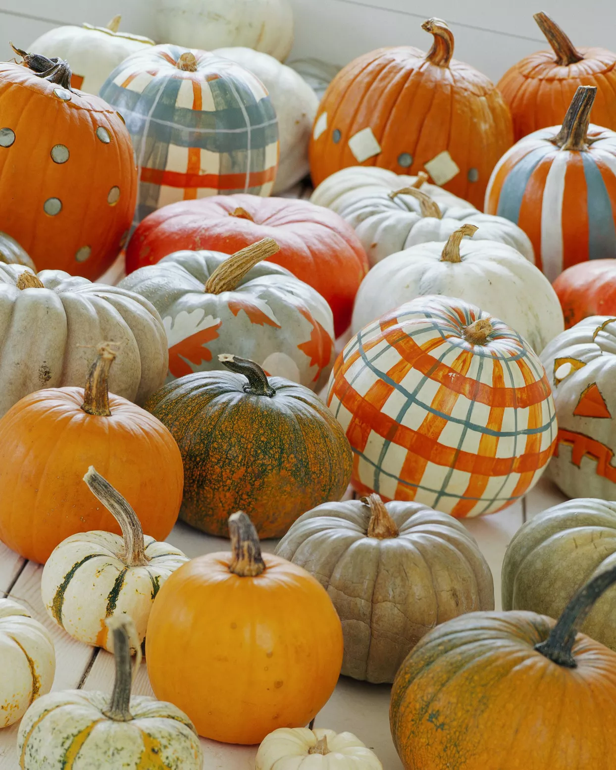 Plaid Painted Pumpkins