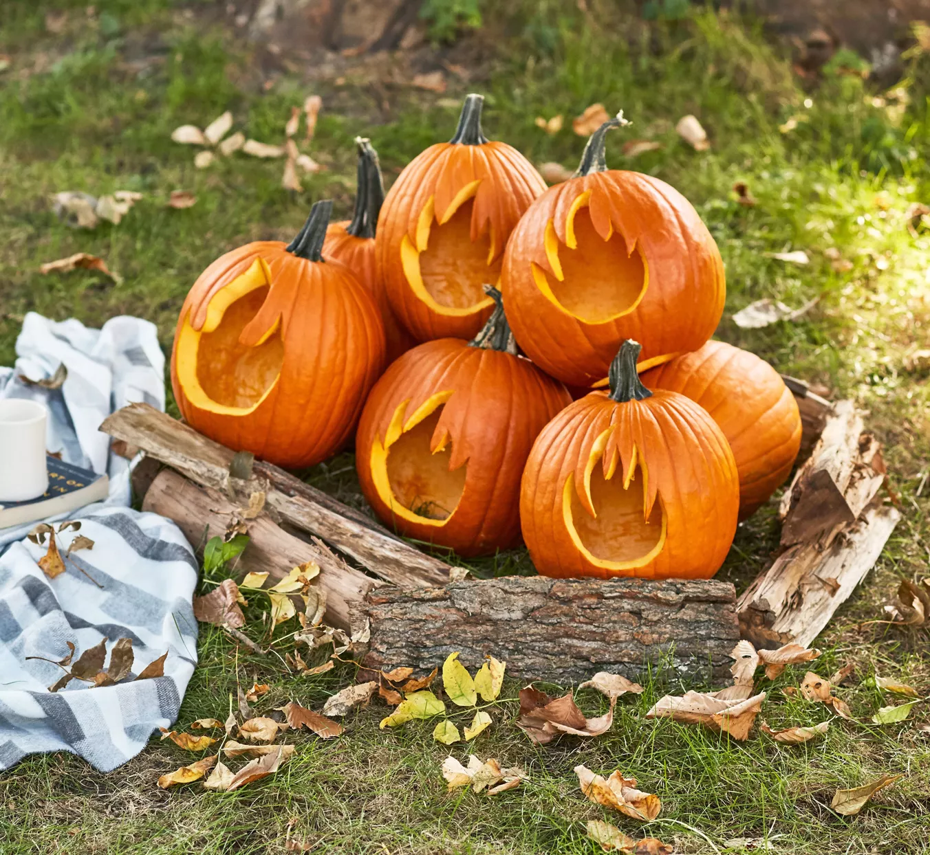pumpkin fire pit log frame