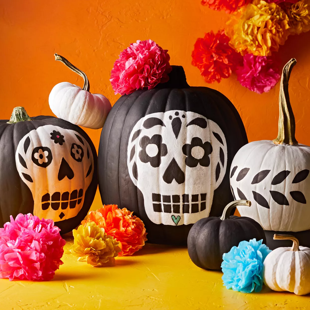 skull pumpkin decorations