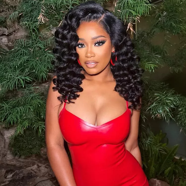 Keke Palmer in a red dress