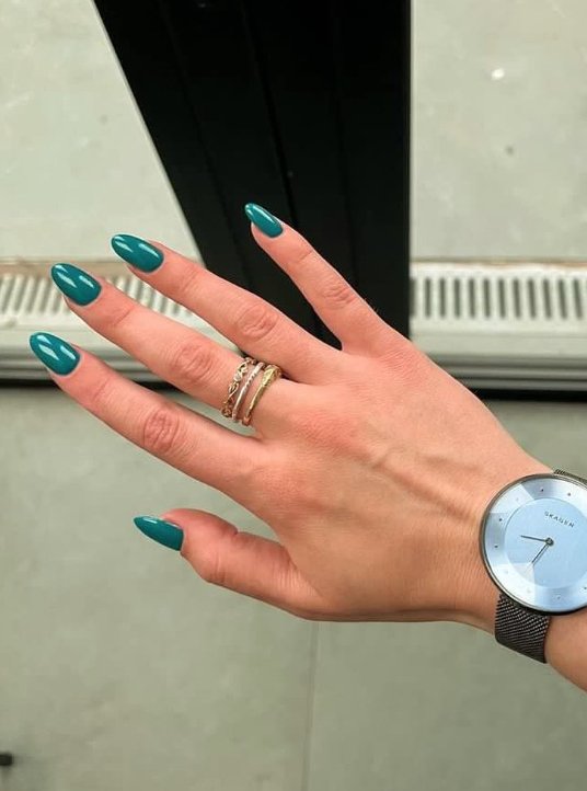 medium green almond nails