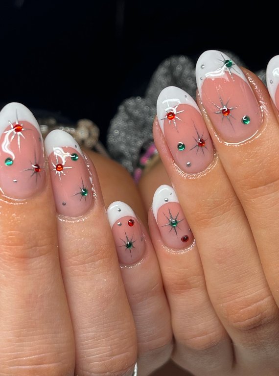 winter almond nails