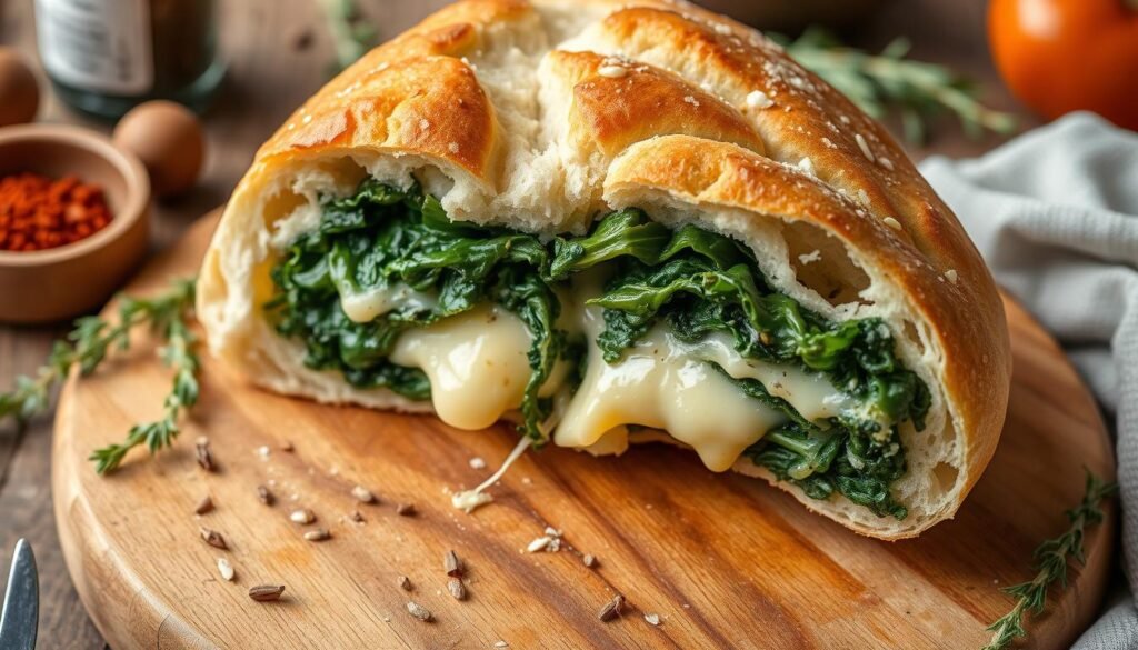 Cheesy Spinach Stuffed Bread