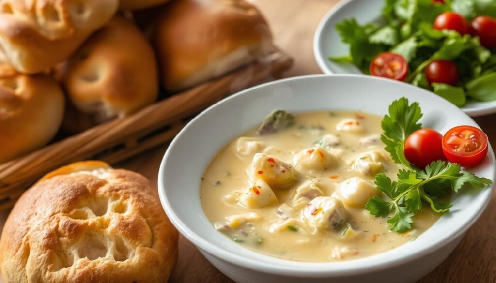 Chicken Gnocchi Soup with Side Dishes
