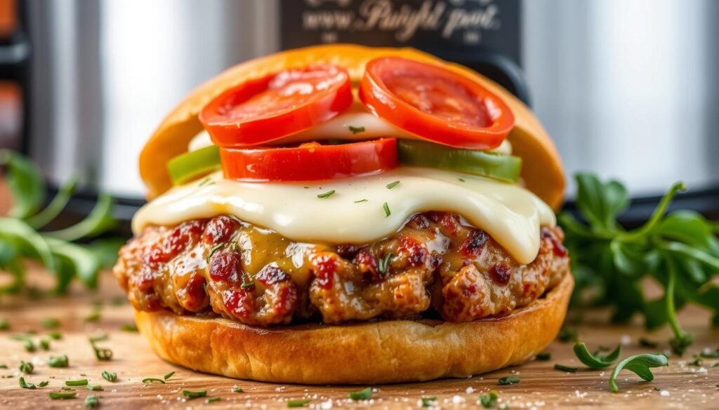 Crockpot Pizza Burgers