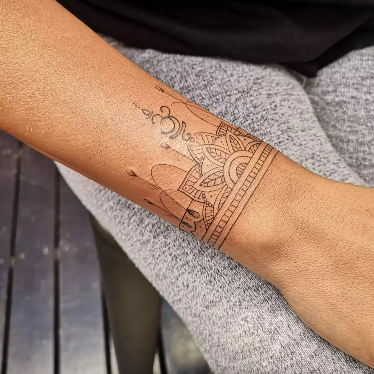 Sanskrit wristband tattoo